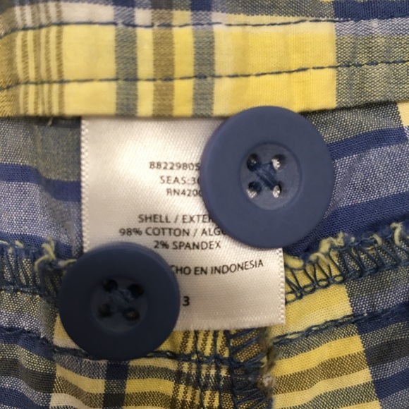 Piper & Blue Plaid Shorts Blue/Yellow - Picture 6 of 6